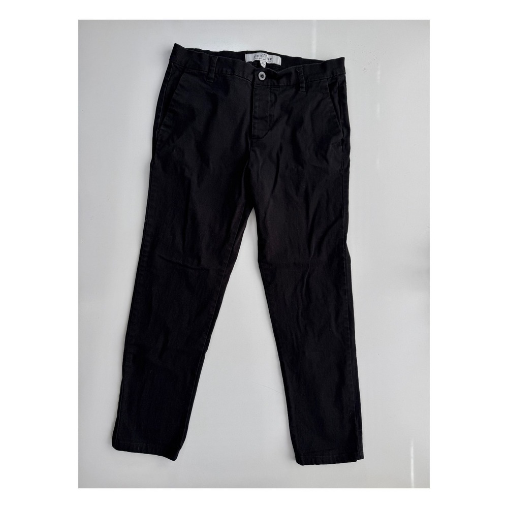 TOPMAN Stretch Skinny Button Fly Chino Pant Mens 32x30 (30x26.5 *Hemmed) Black